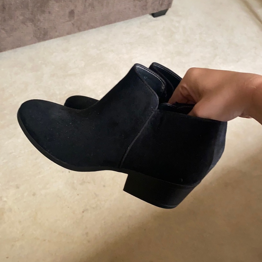 Women’s black suede booties